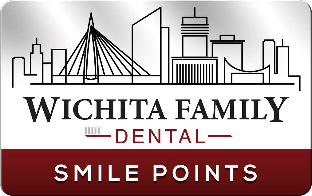 Wichita Family Dental Smile Points card, representing patient rewards program for dental care.