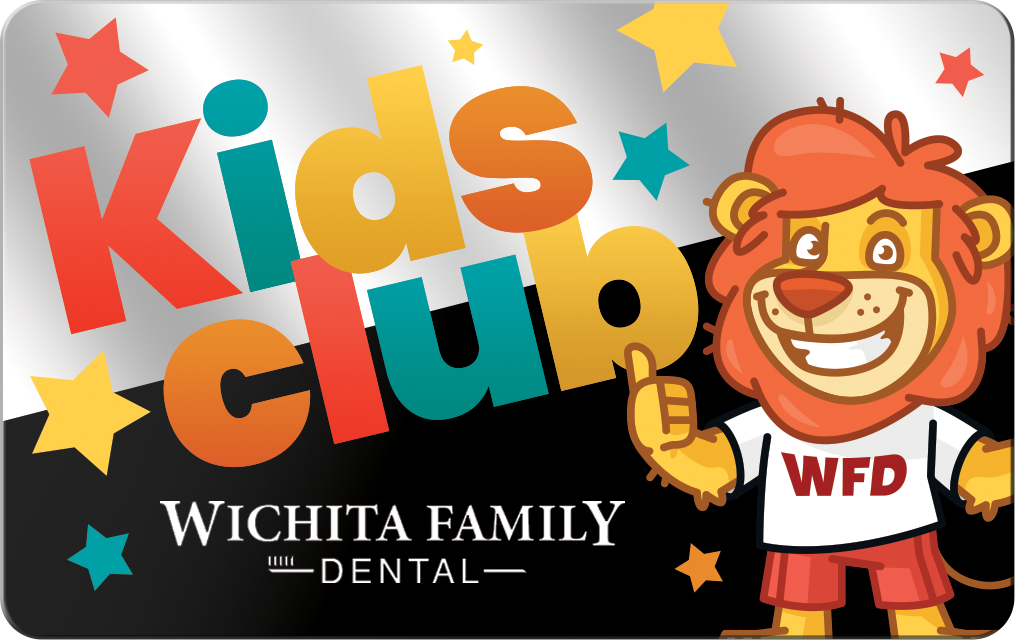 Wichita Family Dental Kids Club card, promoting child-friendly dental initiatives and patient engagement.