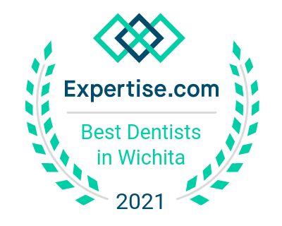 Wichita Family Dental's award from Expertise.com as Best Dentists in Wichita 2021, showcasing excellence.